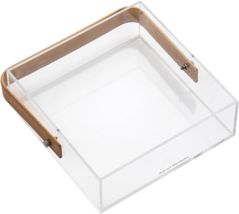 Mind Reader Napkin Holder, Kichen Storage, Countertop Organizer, Caddy, Kitchen, Acrylic, 7.25"L x 7.25"W x 5.5"H, Brown...