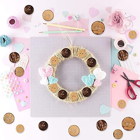 150pcs 5sizes Mix Coconut Shell Natural Wooden Buttons with 2 Holes for DIY Clothing Sewing Craft Decorative...