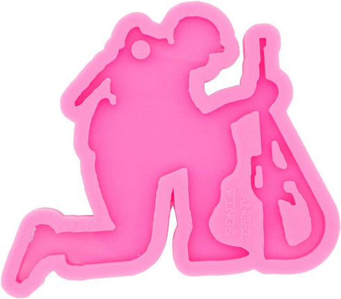Shiny Glossy Squatting Soldier Shape Keychain Silicone Mold with Hole Candy Crystal Mold Necklace Jewelry Epoxy Resin Mold Resin Crafting Molds fo...