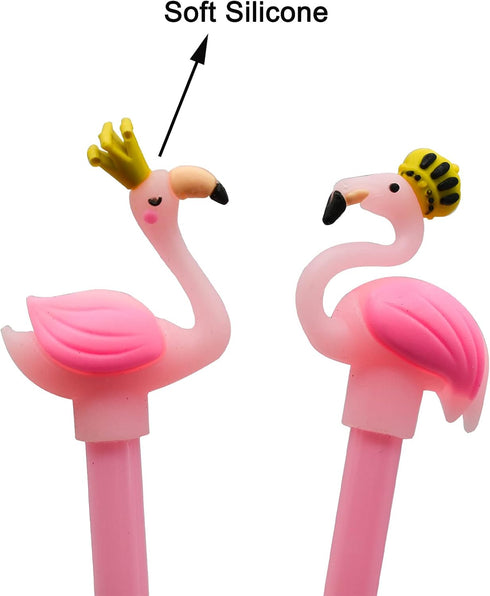 Maydahui 28PCS Crown Flamingo Shaped Rollerball Pen Black Gel Ink Pens Cute Animal Design for Office School Home...