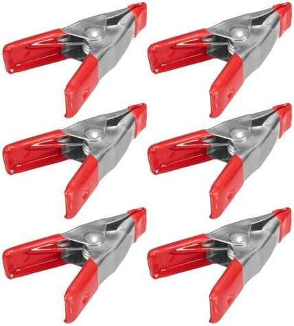 Wideskall® 2" inch Mini Metal Spring Clamps w/Red Rubber Tips Clips (Pack of 6)...