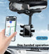 Phone Mount for Rear View Mirror, Hands Free, Compatible Apple + Samsung, 360 Degree, Rotatable and Retractable...
