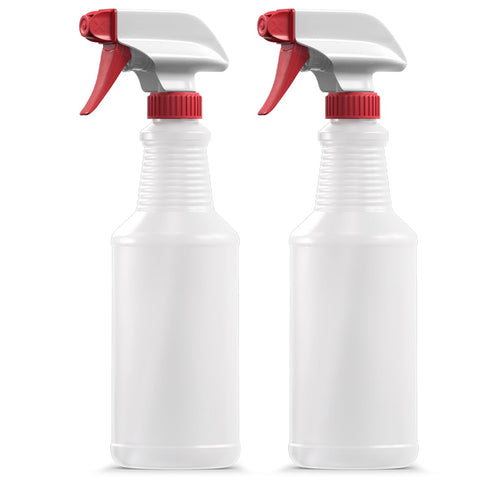 Spray Bottles (16 oz, 2 pack) Heavy-Duty Leak-Proof Plastic Adjustable Nozzle Bathroom Cleaning All-Purpose Gardening Made in USA...