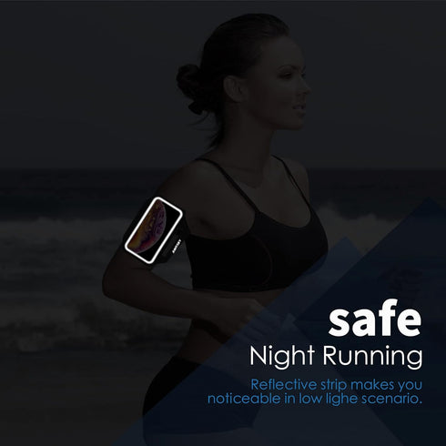 Running Armband with Earphone Bag Cell Phone Armband for iPhone 16/15/14/13/12 Pro, Galaxy S21/S20, Water Resistant Sports Phone Holder & Zipper S...