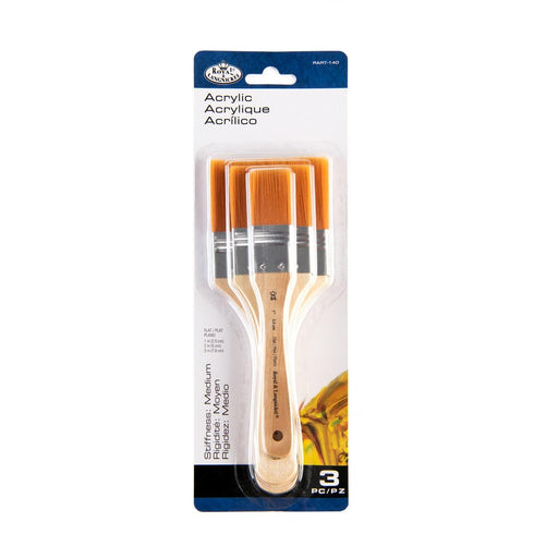 Royal & Langnickel - 3 Pack Golden Taklon Paint Brushes, Assorted Sizes...