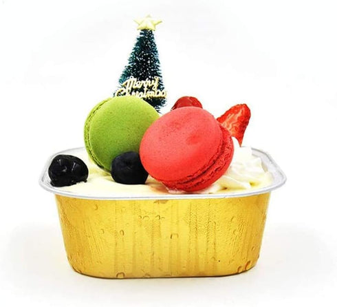 KEISEN square 4 2/5" Disposable Aluminum Foil Cups 300ml for Muffin Cupcake Baking Bake Utility Ramekin Cup 24/PK...