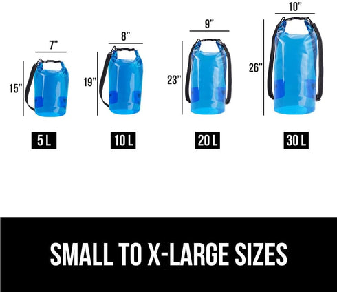 Gorilla Gear Heavy Duty 100% Waterproof IPX 6 Dry Bag, Tear and Puncture Resistant Bags Kayaking Boating Hiking Camping Swimming Water Sports, Lig...