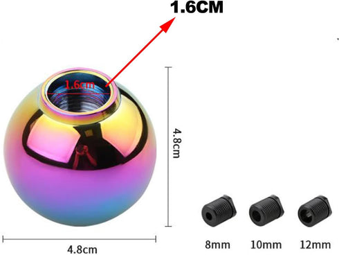 Shifter Knob Chrome Aluminum with 3 Adapter M8 M10 M12 x 1.25 Shift Lever(Blue)...