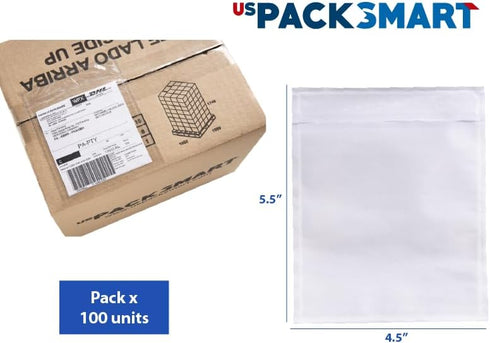 USPACKSMART 100 Units, 4.5"x5.5" Clear Packing List Shipping Label Envelopes - Heavy Duty Adhesive, Ideal for Labels, Invoices & Documents...