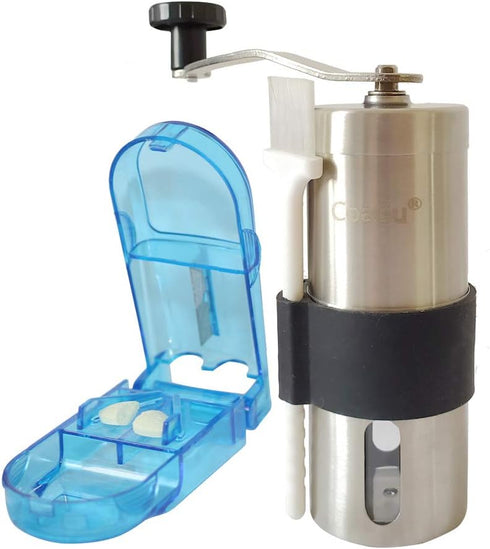 CoaGu 2-Pack Pill Crusher: Grind Aspirins and Vitamins to a Fine Powder with Adjustable Fitting and Cutter...