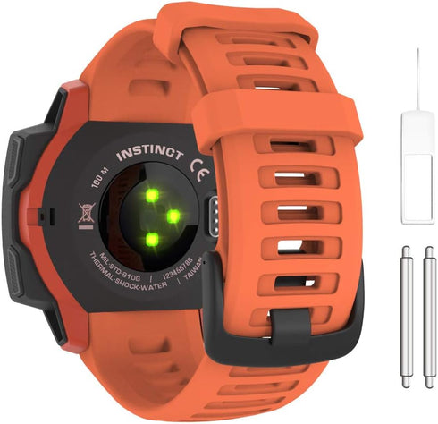 MoKo Watch Strap Compatible with Garmin Instinct Esports/Solar/Tactical/Tide Military Watch,Soft Silicone Adjustable Replacement Band Fit Garmin I...