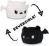 TeeTurtle - The Original Reversible Bat Plushie - Black + White Sparkle - Cute Sensory Fidget Stuffed Animals That Show Your Mood - Perfect for Ha...