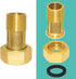 Joywayus Brass Water Meter Pipe Fitting Hex Nipple 3/4” NPS Male x 1” NPS Female Threaded 61mm Length Connector Water Meter With Seal Washer (Pack...