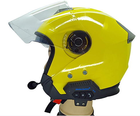 Helmet Bluetooth Headset, BT-12 Motorcycle Helmet Intercom, Helmet Communication System Supports Handsfree, Stereo Music...