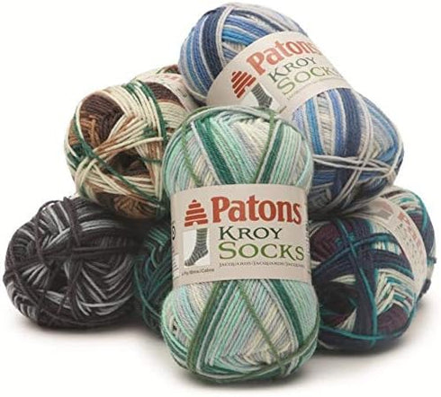 Patons Kroy Socks Yarn, 2-Pack, Route 66 (Blue, Green, and Brown Yarn)......