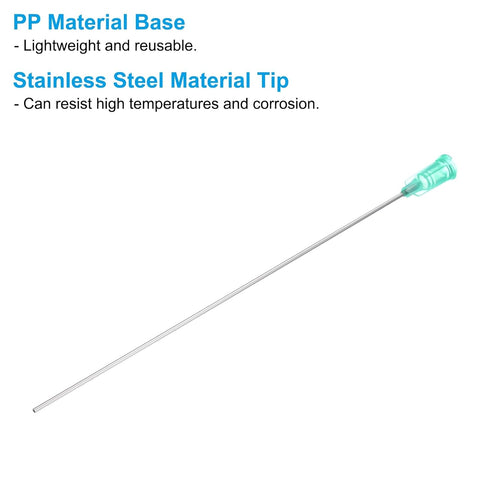 PATIKIL 18Ga x 5 Inch Dispensing Needle Tips, 6Pcs Stainless Steel and Plastic Glue Needle Tube Blunt Tips with Luer Lock for Glue Oil Applicator,...