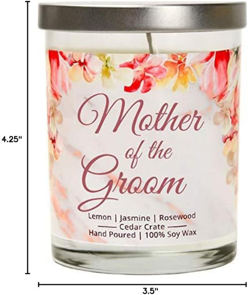 Mother Of The Groom | Lemon, Jasmine, Rosewood | Scented Soy Candle | 10 Oz. Jar Candle | Made in The USA | Unique Mother Of The Groom Gifts | Mot...