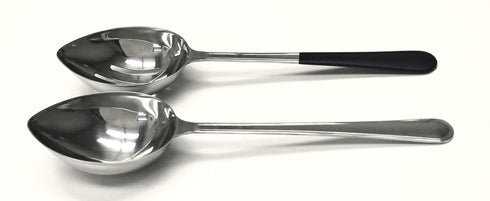 G.E.T. Enterprises 8 oz. Stainless Steel Solid Spoon with Cool-Grip Handle Dishwasher Safe Stainless Steel Serving Utensils Collection BSRIM-33 (P...