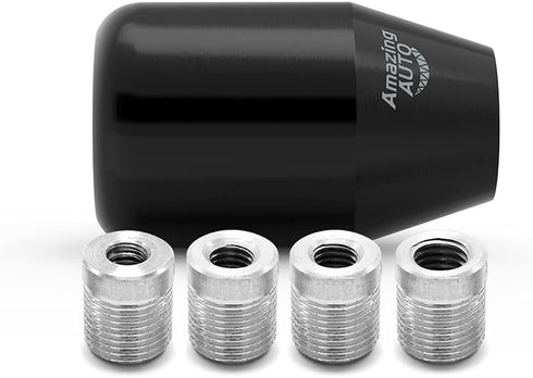 (Black) 6 Speed Weighted Manual Automatic Gear Shifter Shift Knobs Lever with 4 Adapters Fit Compatible with Manual Cars Most Automatic Cars...