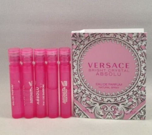 Versace 5 Bright Crystal Absolu EDP Spray Sample Travel Vial .03 Oz/1 Ml Each Lot...
