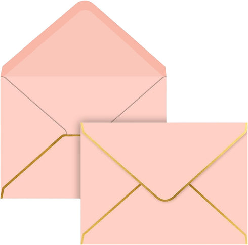 ACSTEP 25PACK 5X7 Envelopes, Luxury Rose Pink A7 Envelopes Self Seal for Weddings, Invitations, Photos, Postcards, Greeting Cards Mailing,Baby Sho...