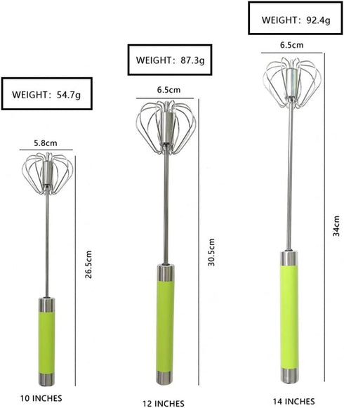 Stainless Steel Semi-Automatic Whisk Egg Whisk Hand Push Rotary Whisk Blender Semi Auto Egg Beater Hand Push Mixer Stirrer Egg Scrambler for Blend...