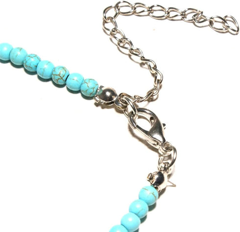 Small Dainty Cross Necklace Pendant Bohemian Turquoise Seed Bead Beaded Necklace Choker for Women Men Faith Jewelry Gift...