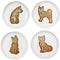 4pcs Ceramics Shiba Dog Relief Seasoning Dishes Sushi Dipping Bowl Appetizer Plate - 3.5 inches...