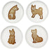 4pcs Ceramics Shiba Dog Relief Seasoning Dishes Sushi Dipping Bowl Appetizer Plate - 3.5 inches...