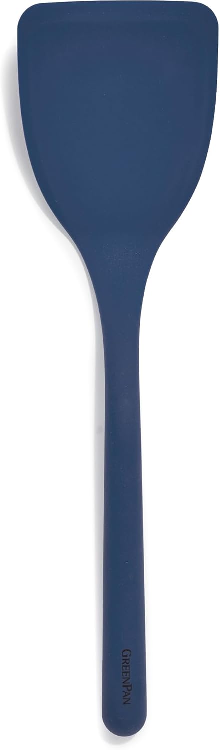 GreenPan Silicone Solid Turner Spatula, Flipping Cooking Kitchen Utensil, Flexible Rubber Nonstick Cookware, Rigid Steel Core, Heat-Resistant, Ant...