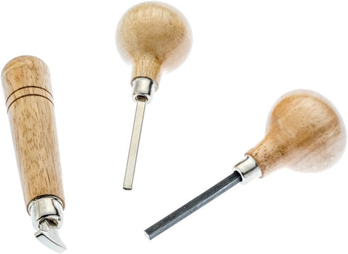 SE Stone Setting Prong and Bezel Set, Set of 3 Jewelry Stone Setting Tools, Jewelry Stone Prong Pusher, Durable Tips, Ergonomic Wooden Handles...