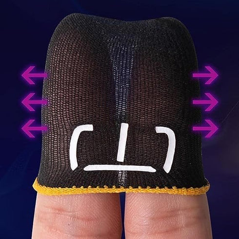 3 Pair Black Patterns Gaming Finger Sleeves Breathable Fingertips Gameler Sweatproof Games-Slip Thumb GR9l5 Gloves for Mobile Cell Phone Gaming Fi...