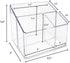 Isaac Jacobs Clear Acrylic 3-Compartment Organizer, Remote Holder & Multi-Functional Makeup, Brush, Pen & Pencil Storage Solution, for The Home, B...