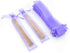50Pcs Light Purple Organza Hand Fan Bags, 2x10 Inches Folding Drawstring Gift Pouch for Party Wedding Favors...
