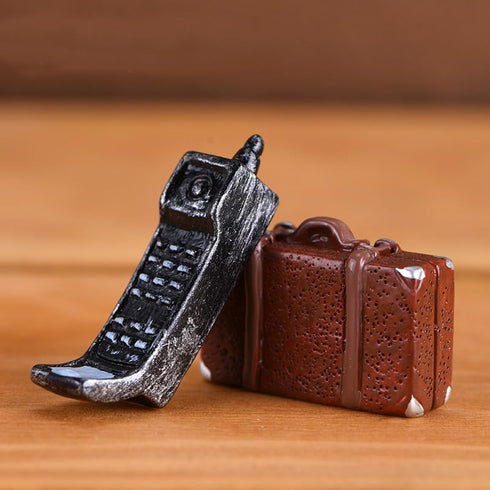 13Pcs Miniature Home Appliances 1inch Retro Dollhouse Furniture Mini Simulated Resin Camera Telephone Television Models for DIY Diorama Micro Land...