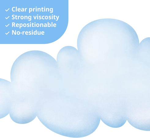 DECOWALL DS-8030 Clouds Kids Wall Stickers Wall Decals Peel and Stick Removable Wall Stickers for Kids Nursery Bedroom Living Room (Small)...