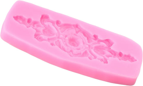 Baroque Fondant Molds Curlicues Scroll Lace Border Silicone Mold Relief Flower Mold Filigree Mold For Sugar Cake Decoration Cupcake Topper Chocola...