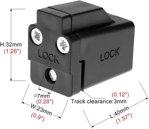 2 Pack Sliding Window Stopper Lock with 2 Keys - for Thickness 1/4" Small Frame Edge Clamp, Aluminum Alloy Windows Frame Locking Tool for Home Off...