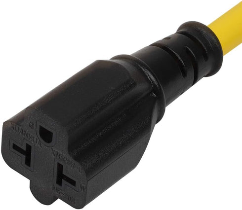 4-1 12AWG Heavy Duty 15 Amp Household AC Plug to 20 Amp T Blade Adapter Cable,5-15P to 5-20R,5-15P to 6-15R,5-15P to 6-20R, AC Power Adapter, L=1F...