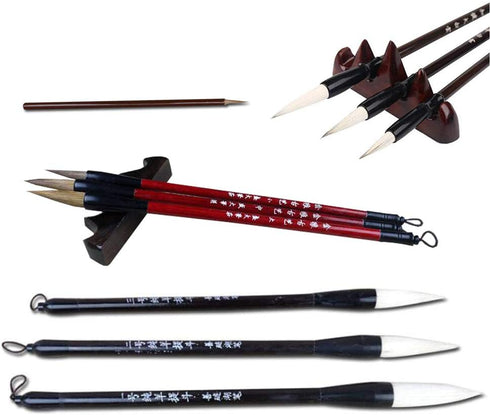 Chinese Brush Calligraphy Brush Japanese Brush Writing Painting Sumi Brushes Large Chinese Calligraphy Brush Set 10pcs...