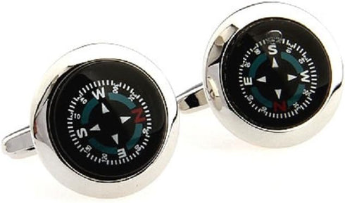 Compass Really Works Ship Boat Pair of Cufflinks in a Presentation Gift Box & Polishing Cloth …...