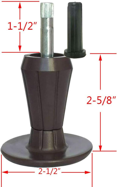 CAFORO Replacement Bed Frame Feet, 2-Piece Steel Stem Plastic Bed Frame Glide Legs to Replace Wheels (Set of 4)...