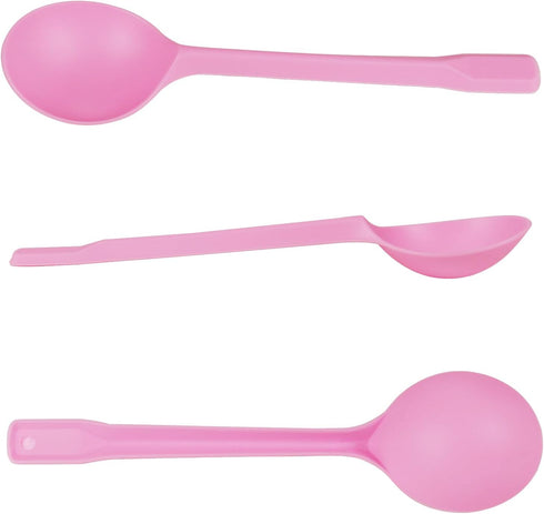 Pack of 100 Pink Extra-Heavy Weight Disposable Plastic Spoons Disposable Flatware Silverware for Soup Dessert Ice Cream Take Out Spoon...