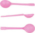 Pack of 100 Pink Extra-Heavy Weight Disposable Plastic Spoons Disposable Flatware Silverware for Soup Dessert Ice Cream Take Out Spoon...