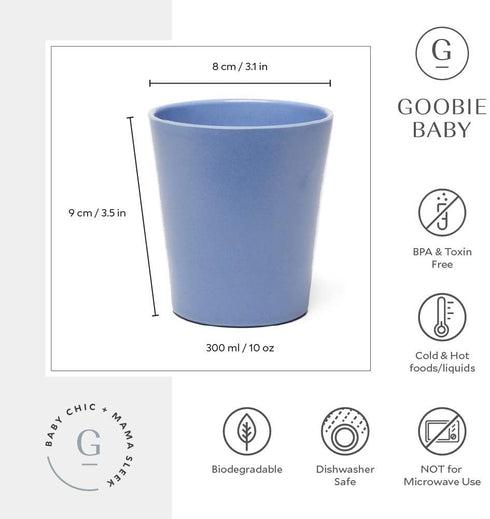 Bamboo Drinking Cup for Kids, Set of 4 Reusable Eco Friendly Dinnerware for Toddlers, 10 Ounce...
