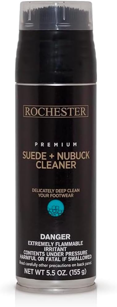 Rochester Premium Suede + Nubuck Cleaner, Suede & Nubuck Cleaner with a Built-In Scrub Brush Cap, Shoe Accessories, 5.5 oz....