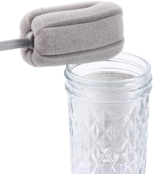 2 Pcs Long Handle and Short Handle Sponge Brush,Cup Cleaner Brush Bottle Cleaner Brush for Glasses Mugs Cups(15inch,10inch)...
