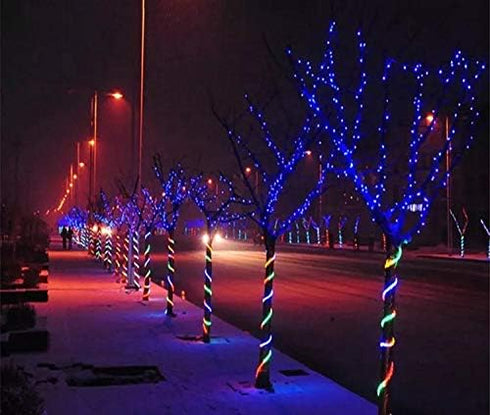 33ft LED Rope Lights, 110V 2 Wire Connectable Blue Rope Lights Outdoor, 240 LED Waterproof Blue Rope Christmas Lights for Deck, Patio, Pool, Campi...