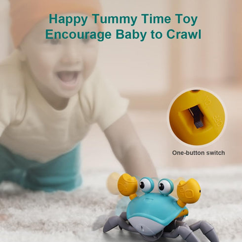 XINBAOHONG Crawling Crab Baby Toy Infant Sensory Tummy Time Toys with Music and Lights Interactive Musical Toy with Automatically Avoid Obstacles ...
