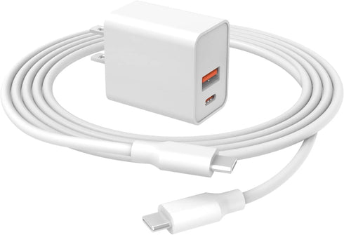 20W USB-C Fast Charger for AirPods Pro 2nd Generation 2023 Gen A2968 with 2 Charging Ports and 6.6Ft C-C AC Power Supply Adapter Cord Cable...